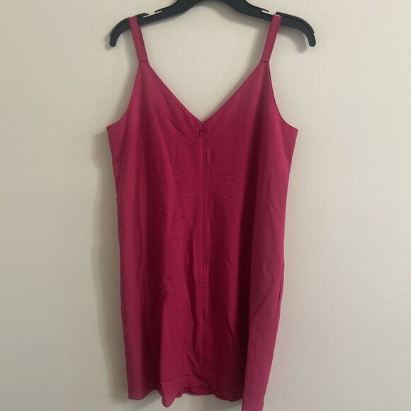 Worth New York Fuscia Wool Blend Slip Dress V-Neck Stretch Size 4 - Picture 6 of 16